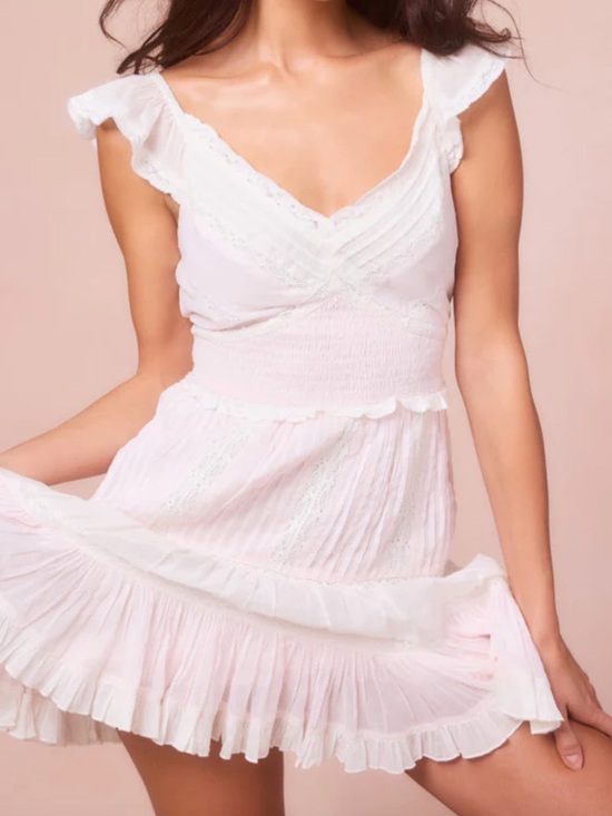 LoveShackFancy Dresses & Skirts - LoveShackFancy Light Pink Ruffled Mini Dress